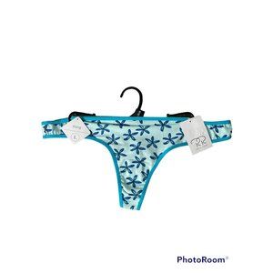 Women Large RENE ROFE Blue Thong Panty